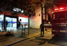 Fogo no interior da Caixa Federal de Adamantina mobiliza Polícia Militar e Corpo de Bombeiros