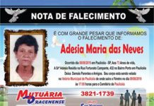 Falecimento dia 09/08/19