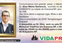 Falecimentos dia 03/08/19