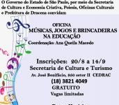 Abertas as inscrições para a Oficina de Músicas, Jogos e Brincadeiras na Educação