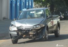 Acidente na esquina das ruas Joaquina Maria André e Paraná no bairro Metrópole. 09/09/19