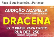 Tabernáculo o Brasil para Cristo terá audição neste domingo