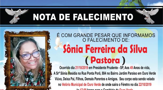 Falecimentos 22/10/19