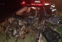 Motorista embriagado fica ferido após batida entre carro e caminhão canavieiro, em Tupi Paulista