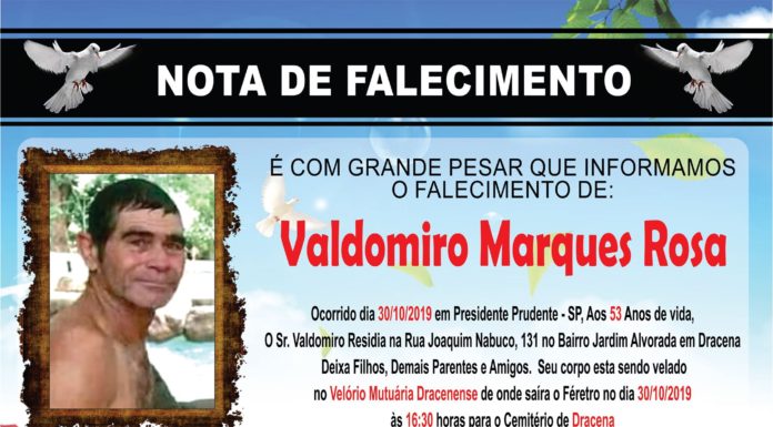 Falecimento 30/10/19