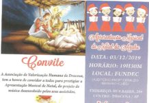 Todos estão convidados para a apresentação Musical de Natal da AVAHU