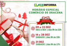 Comércio de Dracena abre a noite a partir desta segunda-feira (9)