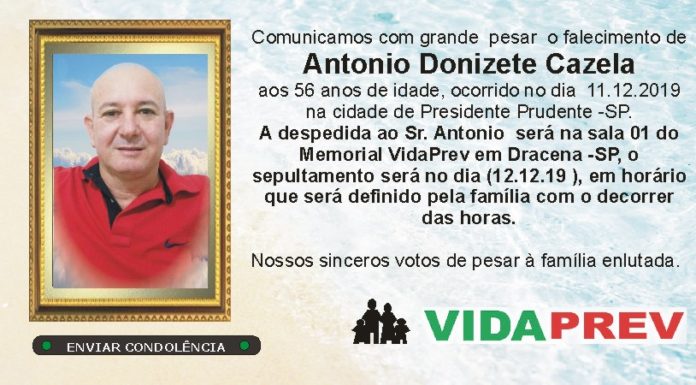 Morre o Policial aposentado Antonio Donizete Cazela