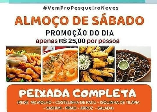 Hoje tem Peixada Completa no Pesqueiro Neves