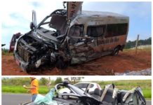 15 pessoas ficam feridas em acidente entre van e carro, duas delas em estado grave