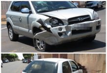 Veículos batem em cruzamento na área central de Dracena