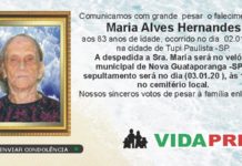 Falecimentos 02/01/2020