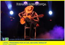 Amanhã (18) o violeiro Renato Mendonça se apresenta em Ouro Verde
