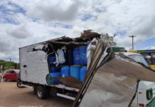 Caminhão bate em hélice de helicóptero que iniciava decolagem