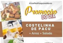 Hoje (7) tem Costelinha de Pacu no Pesqueiro Neves em Dracena