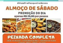Hoje (11) tem peixada completa no Pesqueiro Neves