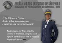 1º Tenente Márcia Cristina foi vítima de atropelamento e não resistiu