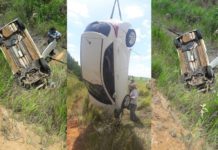 Carro sai da pista e cai em ribanceira entre Flórida Paulista e Adamantina