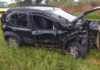Acidente de trânsito deixa três pessoas feridas em estrada vicinal em Rinópolis
