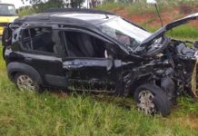 Acidente de trânsito deixa três pessoas feridas em estrada vicinal em Rinópolis