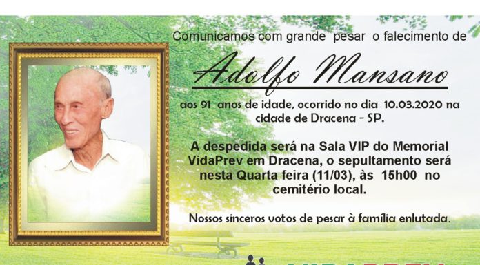 Falecimento 10/03/20