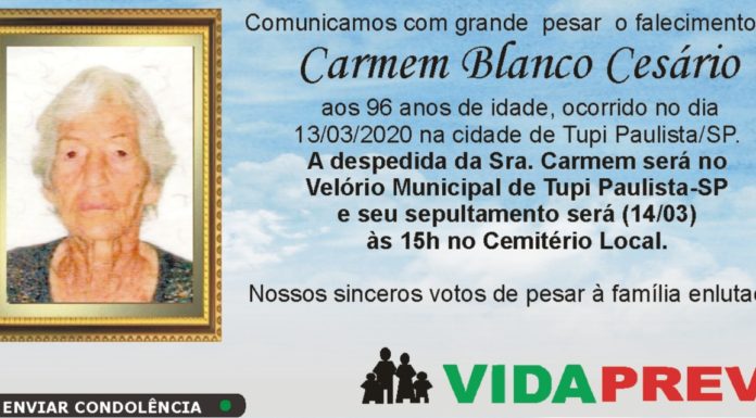 Falecimentos 14/03/20