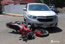 SIM, É VERDADE: Acidente na esquina da Magid Zacharias com Ipiranga deixa casal ferido