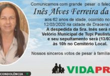 Falecimento 12/03/20