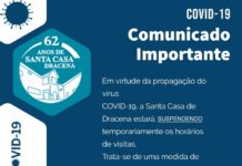 Santa Casa de Dracena suspende visitas