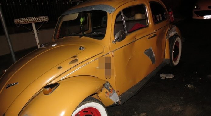 Carro e moto colidem no centro de Dracena no inicio da noite