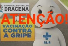 Está suspensa a vacinação contra a gripe nas escolas de Dracena por falta de Vacinas