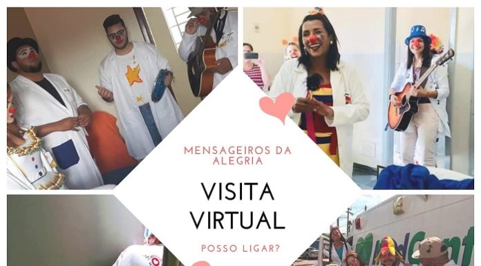 Mensageiros da Alegria de Dracena estão fazendo visitas on-line