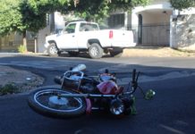 Acidente na Rua Fortaleza deixa motociclista ferido