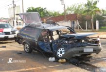 Carro e caminhão batem na entrada do bairro São Cristóvão em Dracena