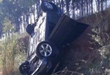 Veículo capota na SP-294 entre os trevos principal e do campus II em Adamantina