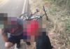 Ciclista é atingido por moto na estrada vicinal das Duas Barras em Junqueirópolis