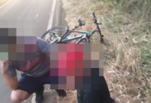 Ciclista é atingido por moto na estrada vicinal das Duas Barras em Junqueirópolis