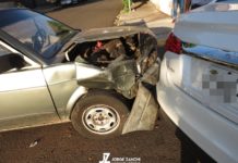 Colisão entre dois veículos na região central de Dracena