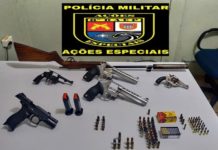 Fiscalização do Baep em divisa de estados resulta na apreensão de armas de fogo e munições