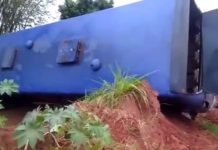 Ônibus com funcionários de usina tomba em Valparaíso