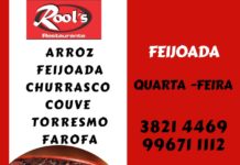 Hoje tem Feijoada no Rool’s Restaurante além das delícias noturnas e marmitex 24/06