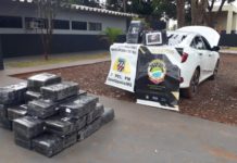 Homem com carro placas falsas de Dracena lotado de drogas é preso em uma ação conjunta da PM e PC no MS