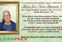 Falecimento 03/07/20