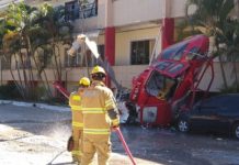 Antes de cair, helicóptero do Corpo de Bombeiros do DF bateu em prédio