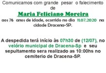 Falecimentos 12/07/20