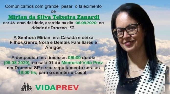 Falecimento 08/08/20