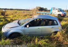 Veículo placas de Osvaldo Cruz capota na SP-294 em Iacri e fere uma pessoa