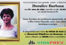 Morre a professora aposentada Doralice Barboza