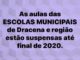 Escolas municipais da região NÃO voltarão com as aulas presenciais em 2020