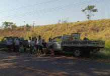 Integrantes do Lions Clube de Dracena fazem limpeza em vicinal